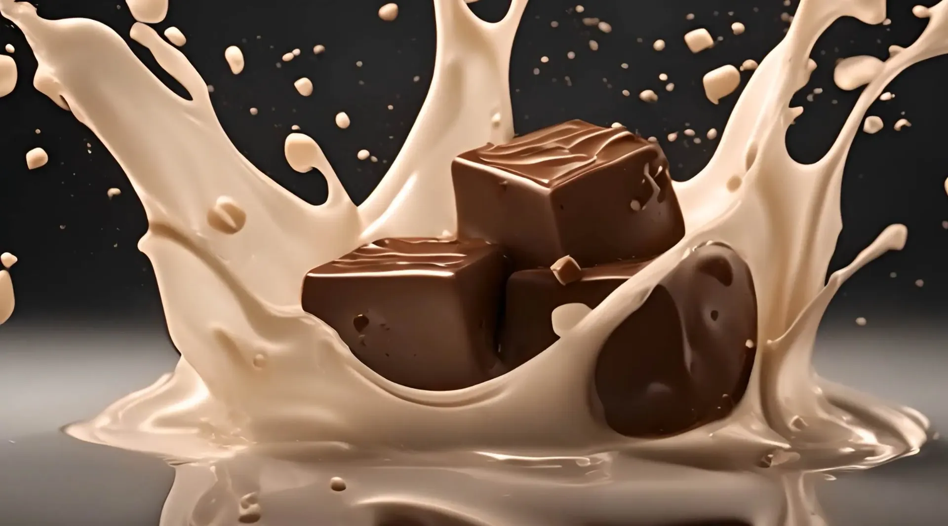 Chocolate and Milk Splashing Motion Background